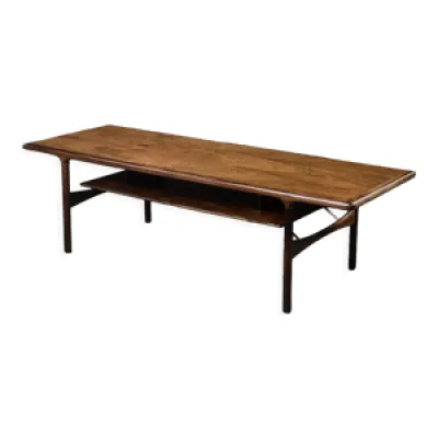 Table basse vintage en - palissandre plateau