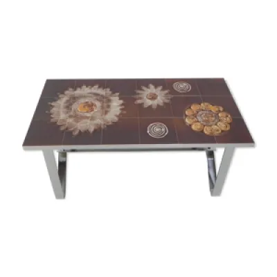 Table de carrelage vintage, - motif floral