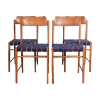 Suite de 4 chaises vintage - bleues