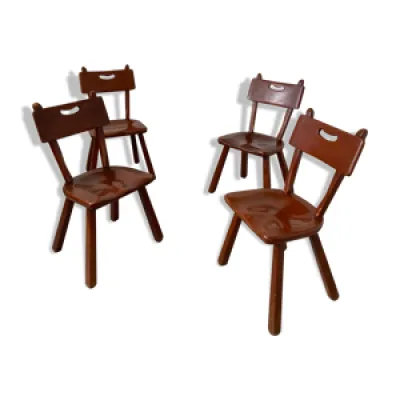 lot de 4 chaise bois - design