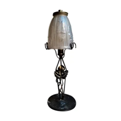 lampe fer forgé noir - 1920