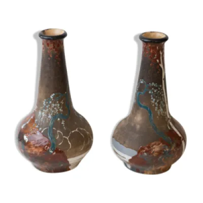 Paire de vases japonisant