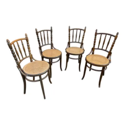 4 chaises bistrot bois - 1920