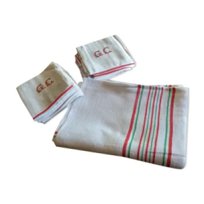 nappe ancienne 1920/1930 - lin serviettes