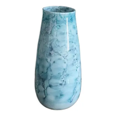 Vase en verre moucheté - bleu