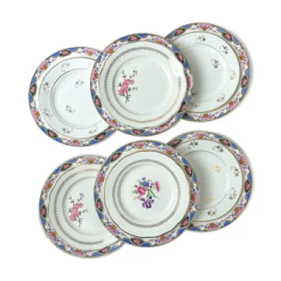 Set de 6 assiettes porcelaine - service table personnes