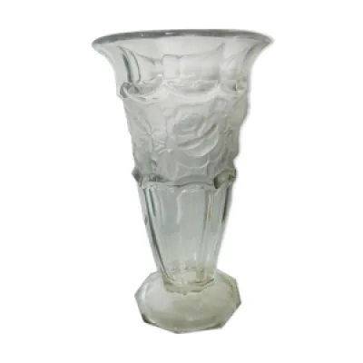 Vase en verre guirlande - art nouveau fleurs