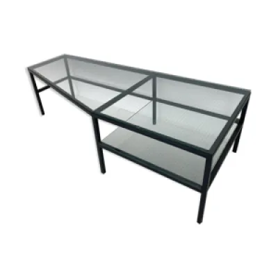 Steel and glass side - van pelt table