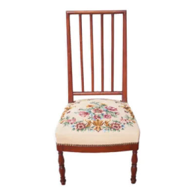 Chaise de nourrice bois - assise tapisserie