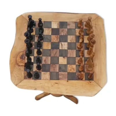Jeux d'échecs en bois - table tiroir