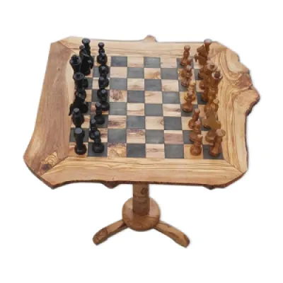 Table d'échecs rustique - bois