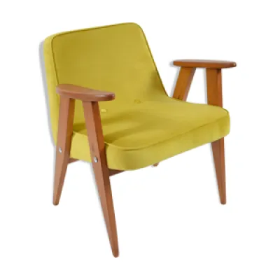 fauteuil de velours vintage - jaune