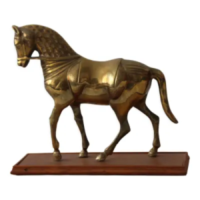 Statue cheval laiton - massif