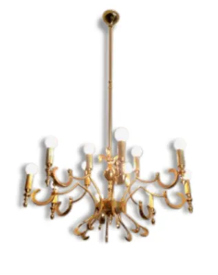 Extraordinary Mid Century - brass chandelier