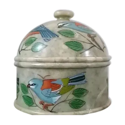 Boîte à bijoux en marbre - oiseaux