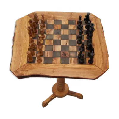 Table de jeu d'échecs - bois rustique