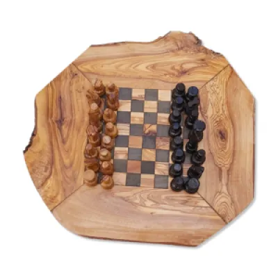 Jeu d'échecs en bois - rustique