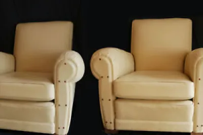 Paire de fauteuils clubs, - armchair