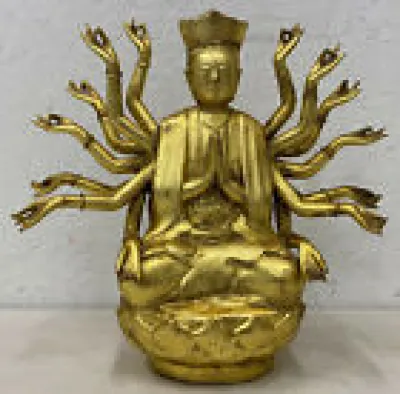 gilded Cast Bronze Buddha - with