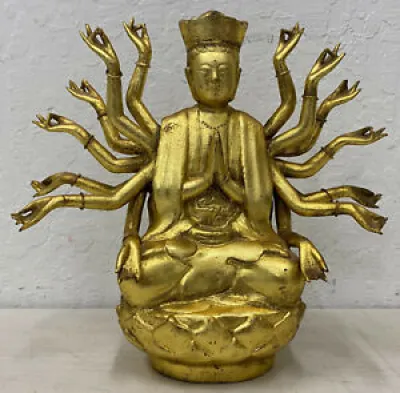 gilded Cast Bronze Buddha - with