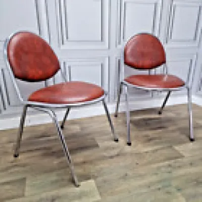 Paire de 2 chaises vintage - faux