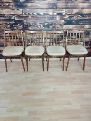 Vintage wood and fabric - chairs czechoslovakia