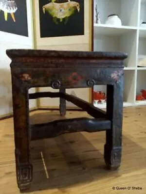 Table peinte tibétaine laquée