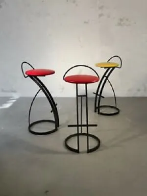 1980 3 TABOURETS STOOLS - mourgue