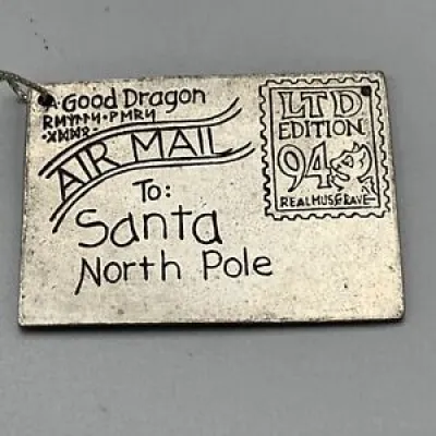 Metal Postcard to Santa - pocket