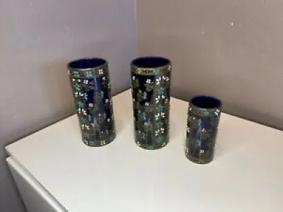 3 vases rouleau en Faïence