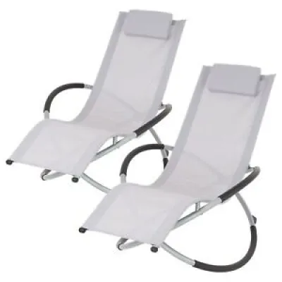 2x Chaise longue géométrique - relaxation