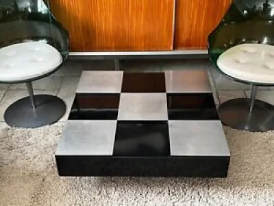 Table basse Willy Rizzo - damier