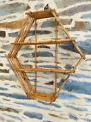 Étagère murale en rotin - hexagonale