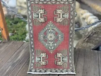 Turkish Rug, Small Vintage - geometric