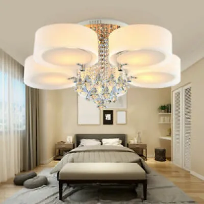Plafonnier en Cristal LED Lampe Suspendue Salon télécommande