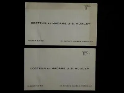 HUXLEY Julian - LOT DE DEUX CARTES