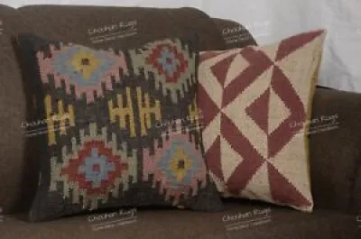Set of 2 Natural Wool - cushion cover