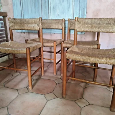 4 chaises Dordogne par - charlotte perriand