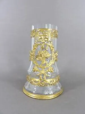 Superbe vase en cristal - monture