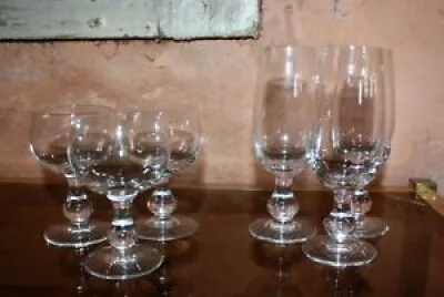 6 verres ancien cristal - gondole