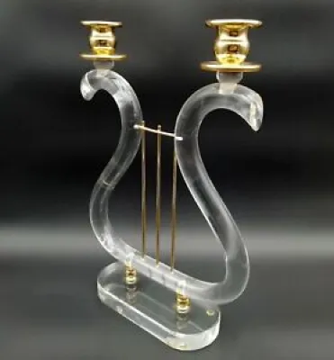 Gold and lucite Lyre