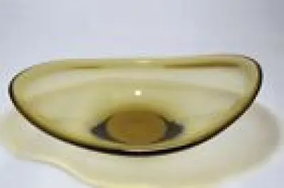 Vintage Amber Glass Bowl, - per lutken
