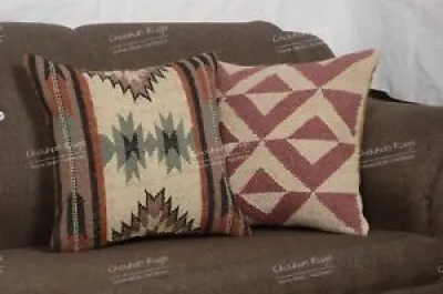 2 Set Handmade Wool Jute - cover cushion