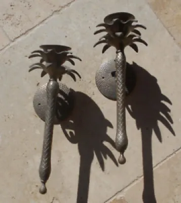 Deux porte Bougies Ananas - palmier
