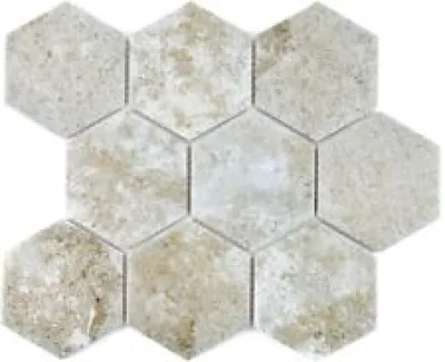 Mosaïque carreau céramique hexagone