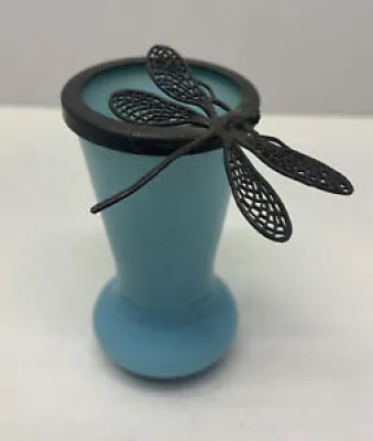 Ancien Petit Vase Opaline - libellule