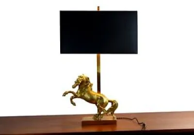 LAMPE DE TABLE CHEVAL - gilded