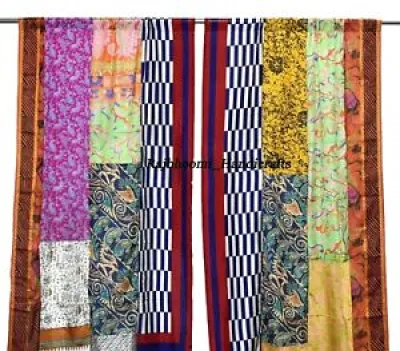 Indien Vieux Sari Patchwork - rideaux