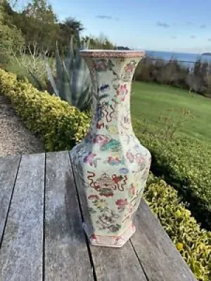 CHINE Vase ancien hexagonal