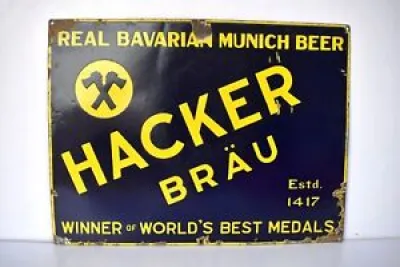 Vintage Hacker Brau Sign Porcelaine